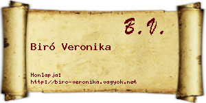 Biró Veronika névjegykártya